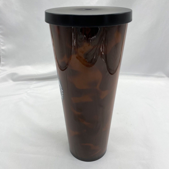Starbucks Venti 24 Oz. 2019 Mocha Swirl Tortoise Shell Leopard Tumbler NO Straw - Picture 5 of 9